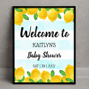 Moderne Waterverf Lemon Tree Baby shower Welkom Poster