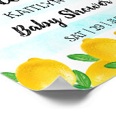 Moderne Waterverf Lemon Tree Baby shower Welkom Poster (Hoek)