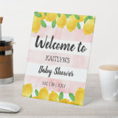 Moderne Waterverf Lemon Tree Baby shower Welkom Reclamebord Met Voetstuk (Insitu)