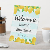 Moderne Waterverf Lemon Tree Baby shower Welkom Reclamebord Met Voetstuk (Insitu)