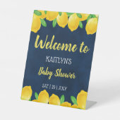 Moderne Waterverf Lemon Tree Baby shower Welkom Reclamebord Met Voetstuk (Voorkant)