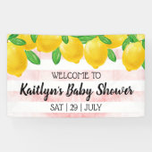 Moderne Waterverf Lemon Tree Baby shower Welkom Spandoek (Horizontaal)