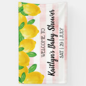 Moderne Waterverf Lemon Tree Baby shower Welkom Spandoek (Verticaal)