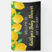 Moderne Waterverf Lemon Tree Baby shower Welkom Spandoek (Verticaal)