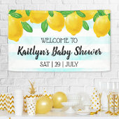 Moderne Waterverf Lemon Tree Baby shower Welkom Spandoek
