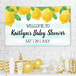 Moderne Waterverf Lemon Tree Baby shower Welkom Spandoek