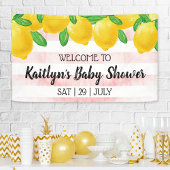 Moderne Waterverf Lemon Tree Baby shower Welkom Spandoek