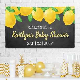 Moderne Waterverf Lemon Tree Baby shower Welkom Spandoek