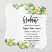 Moderne Waterverf Lemon Tropisch AFSTUDEREN Kaart (Voorkant / Achterkant)