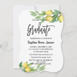 Moderne Waterverf Lemon Tropisch AFSTUDEREN Kaart