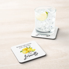 Moderne Waterverf Lemons Limoncello penseelscript Bier Onderzetter