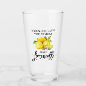 Moderne Waterverf Lemons Limoncello penseelscript Glas (Voorkant)