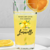 Moderne Waterverf Lemons Limoncello penseelscript Glas