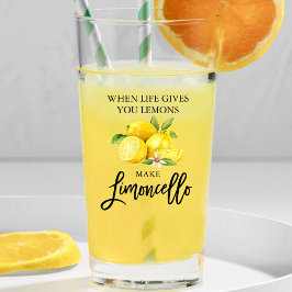 Moderne Waterverf Lemons Limoncello penseelscript Glas