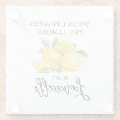 Moderne Waterverf Lemons Limoncello penseelscript Glazen Onderzetter (Achterkant)