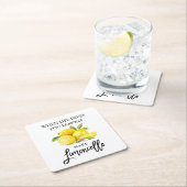 Moderne Waterverf Lemons Limoncello penseelscript Kartonnen Onderzetters (Insitu)