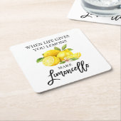 Moderne Waterverf Lemons Limoncello penseelscript Kartonnen Onderzetters (Schuin)