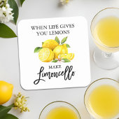 Moderne Waterverf Lemons Limoncello penseelscript Kartonnen Onderzetters