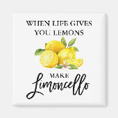 Moderne Waterverf Lemons Limoncello penseelscript Magneet (Voorkant)