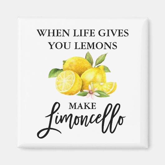 Moderne Waterverf Lemons Limoncello penseelscript Magneet (Voorkant)