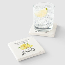 Moderne Waterverf Lemons Limoncello penseelscript Stenen Onderzetter