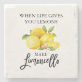 Moderne Waterverf Lemons Limoncello penseelscript Stenen Onderzetter (Voorkant)