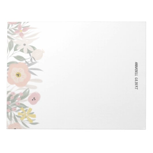 Moderne Waterverf Lentetuin Bloemengroen Notitieblok (Voorkant)