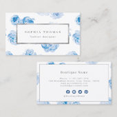 Moderne waterverf lichtblauw goudberoeps visitekaartje (Voorkant / Achterkant)