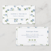 Moderne waterverf lichtblauw groen professioneel visitekaartje (Voorkant / Achterkant)