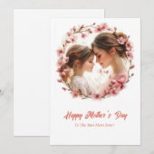 Moderne Waterverf lieve moeder en dochter Feestdagenkaart (Voorkant / Achterkant)