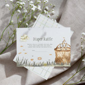 Moderne Waterverf Little Fisherman Diaper Raffle Informatiekaartje