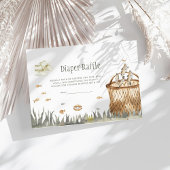 Moderne Waterverf Little Fisherman Diaper Raffle Informatiekaartje