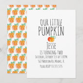 Moderne Waterverf Little Halloween Pumpkins Kaart (Voorkant / Achterkant)