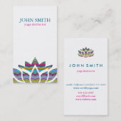 Moderne Waterverf Lotus Flower Logo Yoga Visitekaartje (Voorkant / Achterkant)