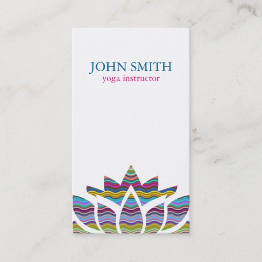 Moderne Waterverf Lotus Flower Logo Yoga Visitekaartje (Voorkant)