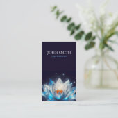 Moderne Waterverf Lotus Flower Logo Yoga Visitekaartje (Staand voorkant)