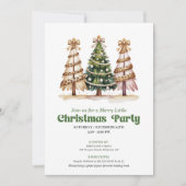 Moderne waterverf luipaard kerstboom uitnodiging (Voorkant)