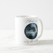 Moderne waterverf maanster, hemelse leraar koffiemok (Voorkant rechts)