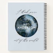 Moderne waterverf maanster, hemelse leraar notitieboek (Achterkant)