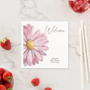 Moderne waterverf Madeliefjes baby shower Servet