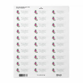 Moderne Waterverf Magenta Floral retouradres Etiket (Full Sheet)