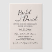 Moderne Waterverf Magnolia bruiloft Vellum Uitnodigingen (Voorkant)