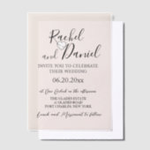 Moderne Waterverf Magnolia bruiloft Vellum Uitnodigingen (Offset)