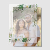 Moderne Waterverf Magnolia bruiloft Vellum Uitnodigingen (Offset (Koppel))