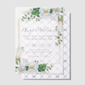 Moderne Waterverf Magnolia bruiloft Vellum Uitnodigingen (Offset (Uitnodiging))