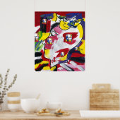 Moderne Waterverf Mahatma Gandhi Profiel Poster (Keuken)