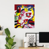 Moderne Waterverf Mahatma Gandhi Profiel Poster (Thuiskantoor)