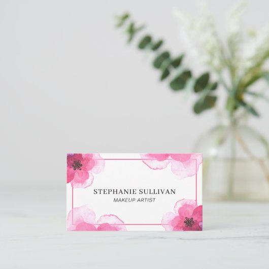 Moderne Waterverf Makeup Artist Visitekaartje (Staand voorkant)