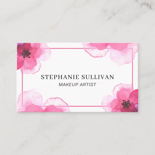 Moderne Waterverf Makeup Artist Visitekaartje (Voorkant)