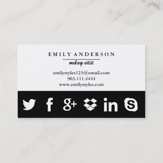 Moderne Waterverf Makeup Artist Visitekaartje (Achterkant)